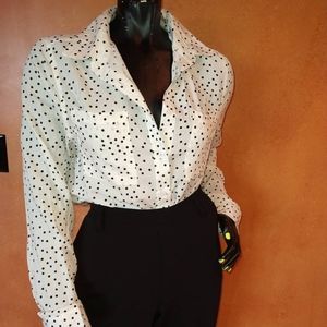 Black and White polka dot blouse